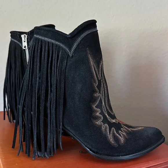 NEW YIPPEE KI YAY BY OLD GRINGO, NEW SHERIFF IN TOWN - Black Suede, Size 9B - Picture 8 of 13